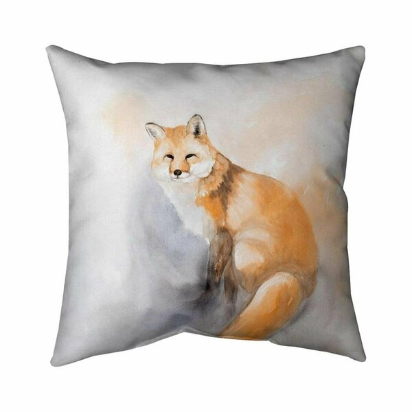 Begin Home Decor 26 x 26 in. Watercolor Fox-Double Sided Print Indoor Pillow 5541-2626-AN461